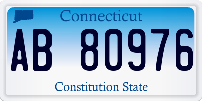 CT license plate AB80976