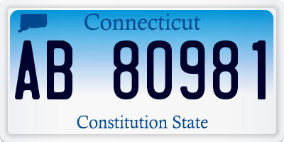 CT license plate AB80981