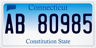 CT license plate AB80985