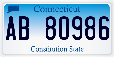 CT license plate AB80986