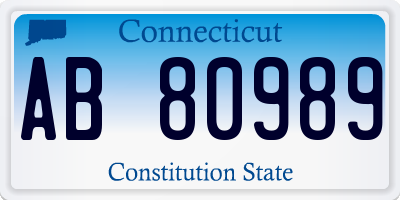 CT license plate AB80989