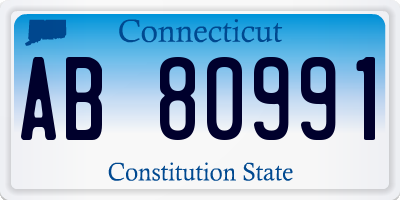 CT license plate AB80991