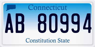CT license plate AB80994