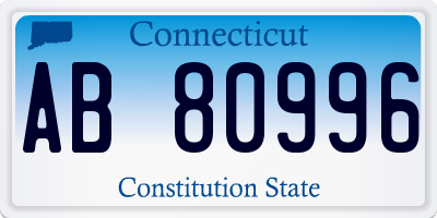 CT license plate AB80996