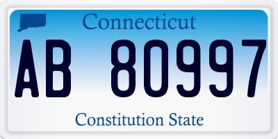 CT license plate AB80997