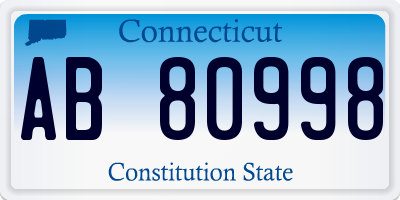 CT license plate AB80998