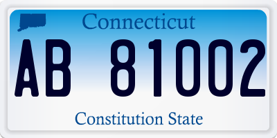 CT license plate AB81002