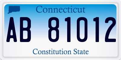 CT license plate AB81012