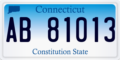 CT license plate AB81013