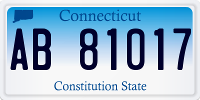 CT license plate AB81017