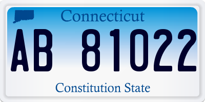 CT license plate AB81022