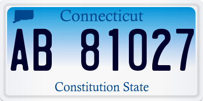 CT license plate AB81027