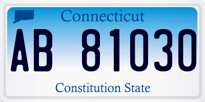 CT license plate AB81030