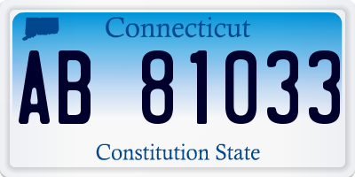CT license plate AB81033