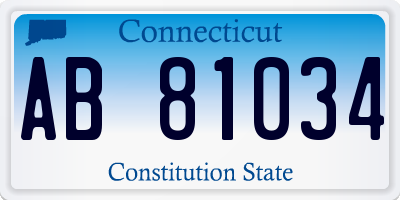 CT license plate AB81034