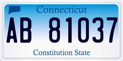 CT license plate AB81037