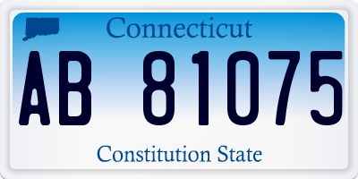 CT license plate AB81075