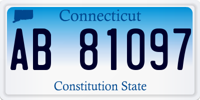 CT license plate AB81097