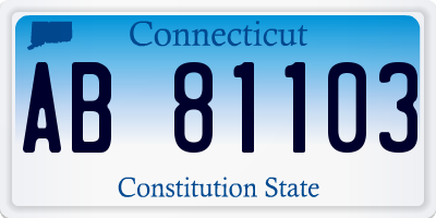 CT license plate AB81103