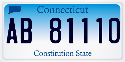 CT license plate AB81110