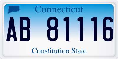 CT license plate AB81116
