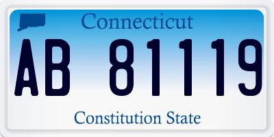 CT license plate AB81119