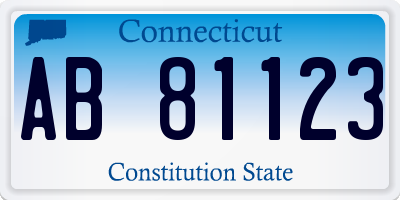 CT license plate AB81123