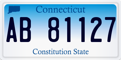CT license plate AB81127