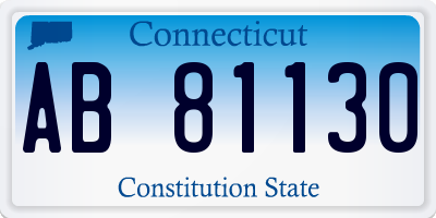 CT license plate AB81130