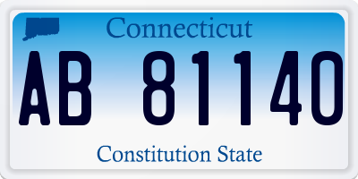 CT license plate AB81140