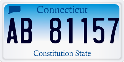 CT license plate AB81157