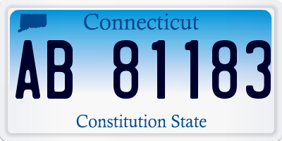 CT license plate AB81183