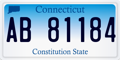 CT license plate AB81184