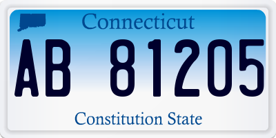 CT license plate AB81205