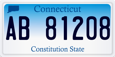 CT license plate AB81208