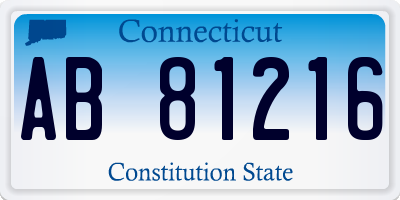 CT license plate AB81216