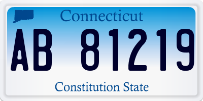 CT license plate AB81219
