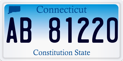 CT license plate AB81220