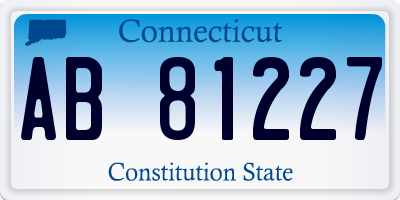 CT license plate AB81227
