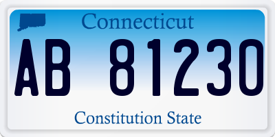CT license plate AB81230