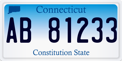 CT license plate AB81233