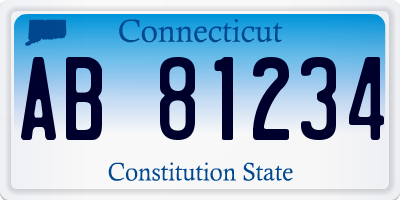 CT license plate AB81234