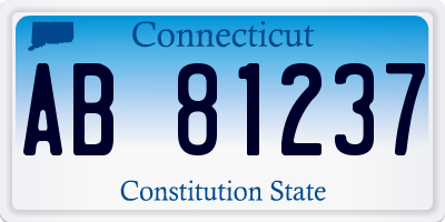 CT license plate AB81237
