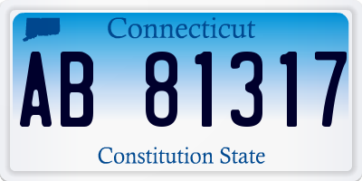 CT license plate AB81317