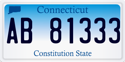 CT license plate AB81333