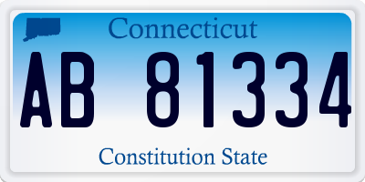 CT license plate AB81334