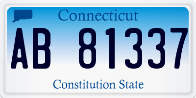 CT license plate AB81337