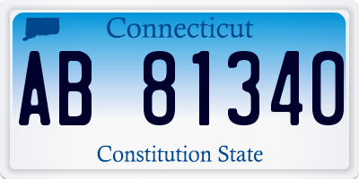 CT license plate AB81340