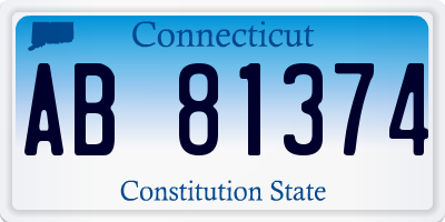 CT license plate AB81374