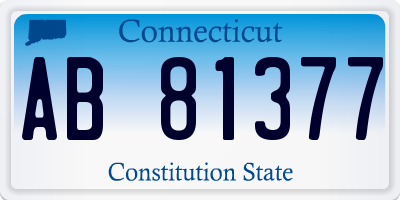 CT license plate AB81377